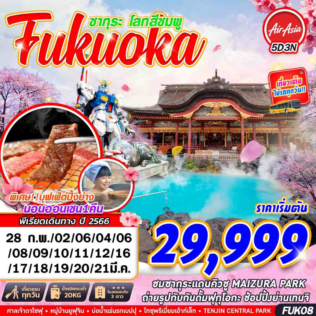 FUKUOKA ซากุระโลกสีชมพู 5D3N